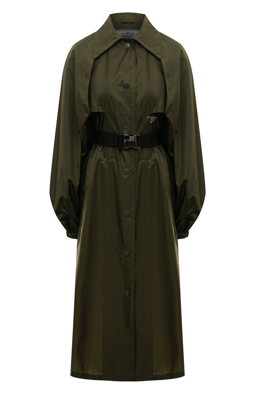 женское пальто prada, зеленое