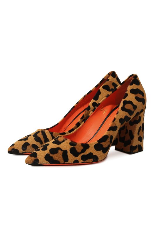 женские туфли santoni, леопардовые