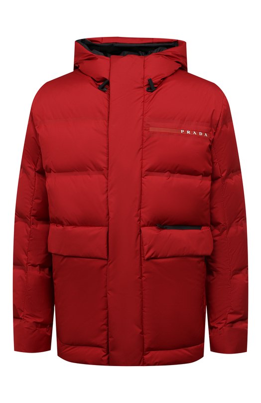 мужская утепленные куртка prada, красная