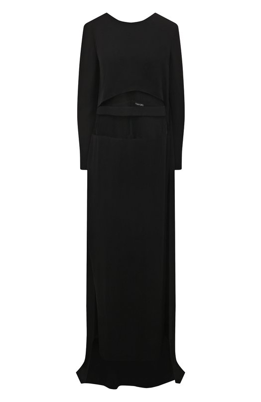 женское шелковые платье tom ford, черное