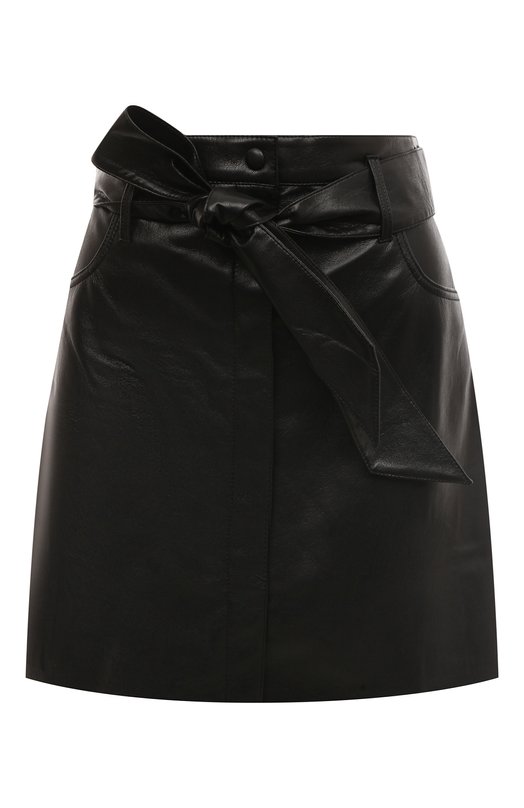 женская кожаные юбка nanushka, черная