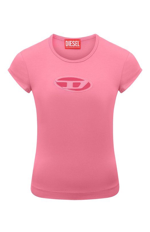 женская футболка diesel, розовая