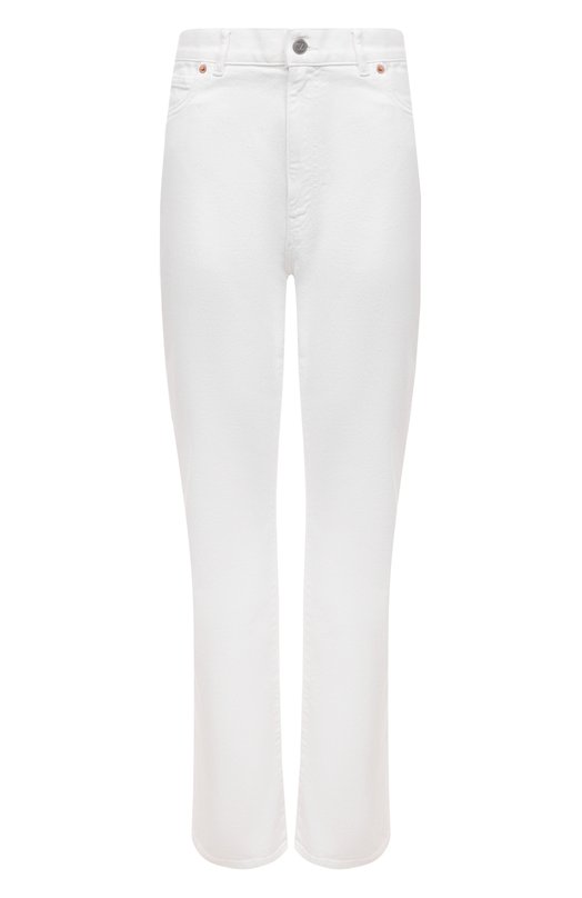 женские джинсы с высокой посадкой valentino, белые
