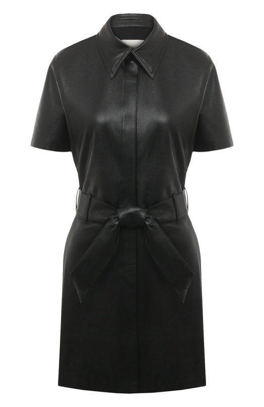 женское кожаные платье nanushka, черное