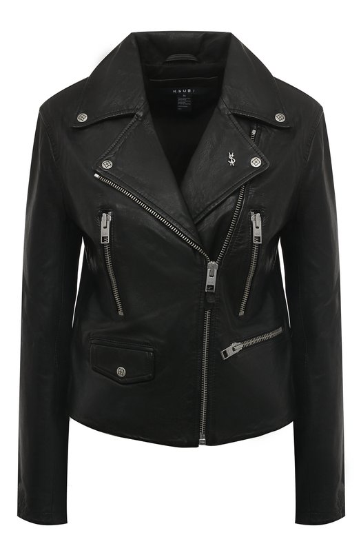 женская кожаные куртка ksubi, черная