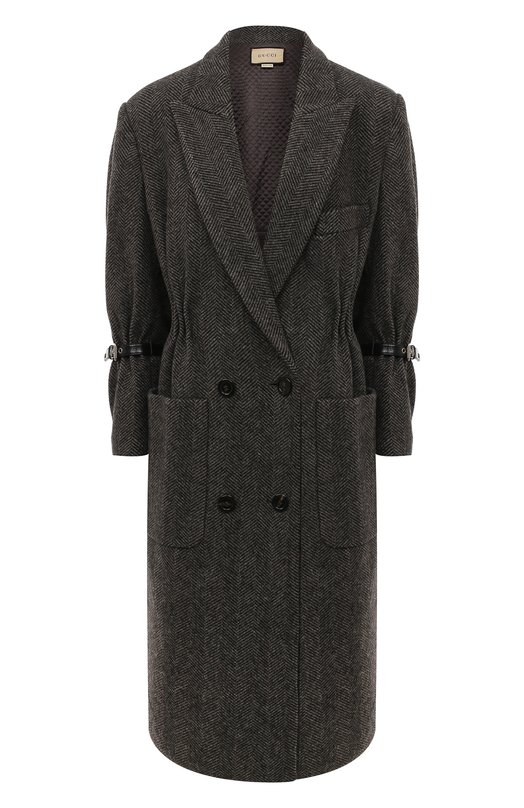 женское шерстяное пальто gucci, серое