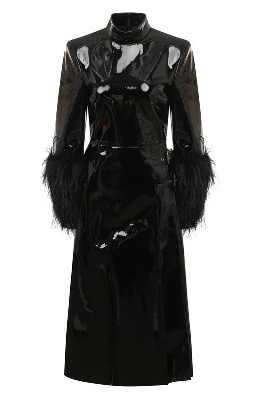женское кожаные платье gucci, черное