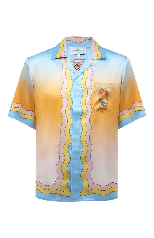 мужская шелковые рубашка casablanca, разноцветная