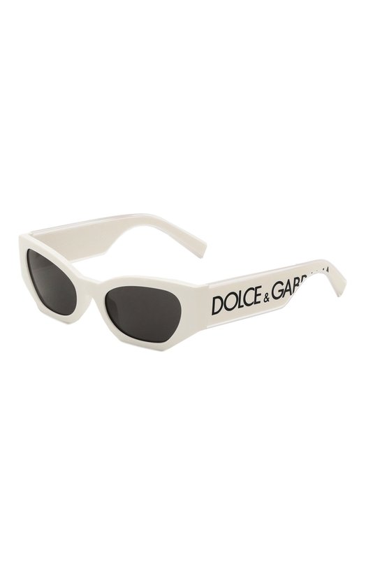 женские солнцезащитные очки кошачьи глаза dolce & gabbana, белые