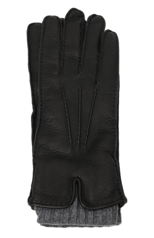 мужские кожаные перчатки fedeli, черные