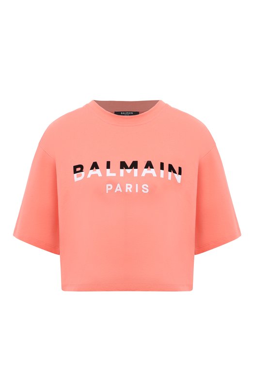 женская футболка balmain, розовая