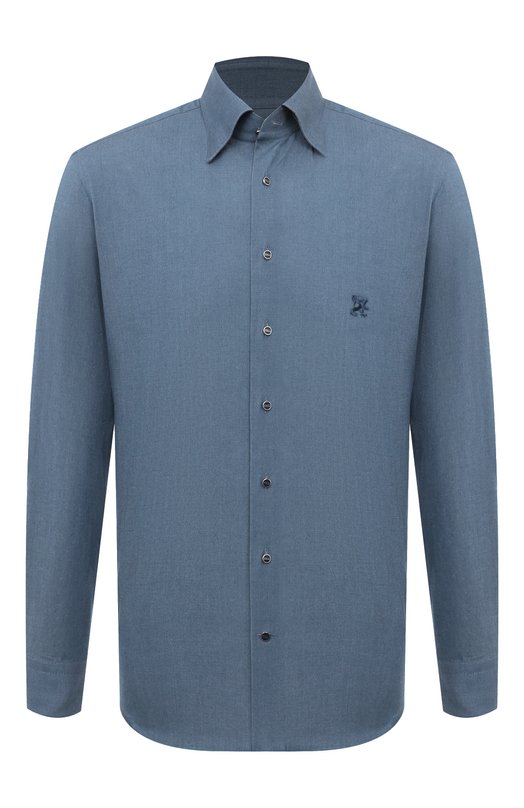 мужская шелковые рубашка zilli, синяя
