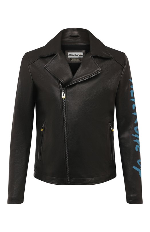 мужская кожаные куртка sartorio, черная