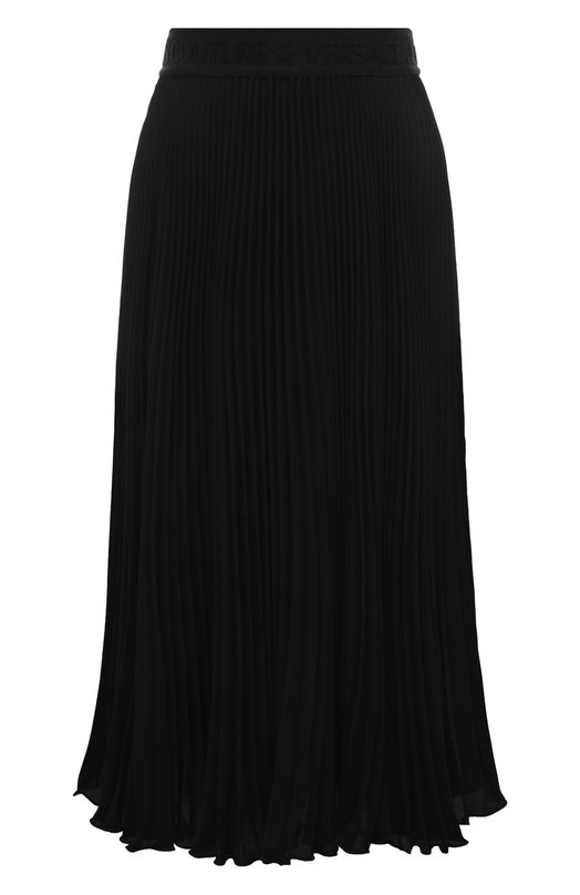 женская плиссированные юбка versace, черная