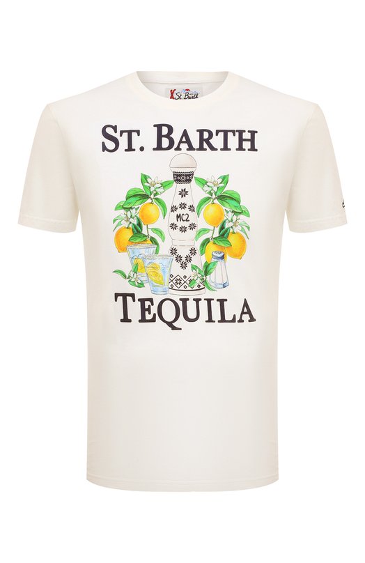 мужская футболка mc2 saint barth, кремовая