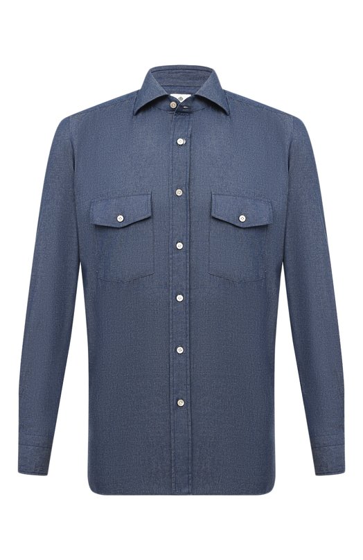 мужская джинсовые рубашка luigi borrelli, синяя