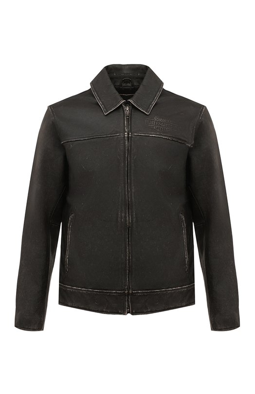мужская кожаные куртка harley-davidson, черная