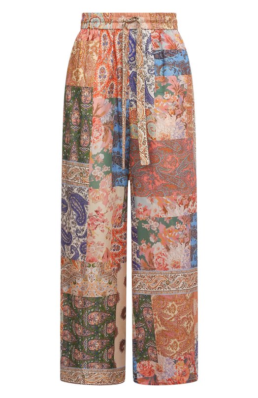 женские шелковые брюки zimmermann, разноцветные