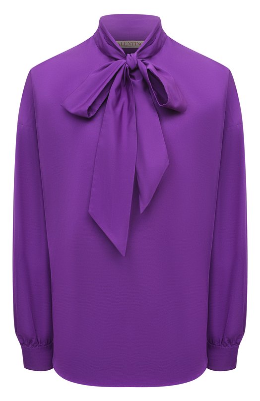 женская блузка с длинным рукавом valentino, фиолетовая