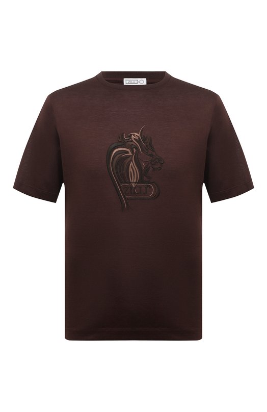 мужская футболка zilli, коричневая