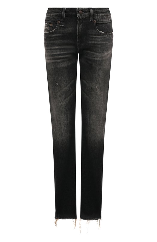 женские зауженные джинсы r13, черные