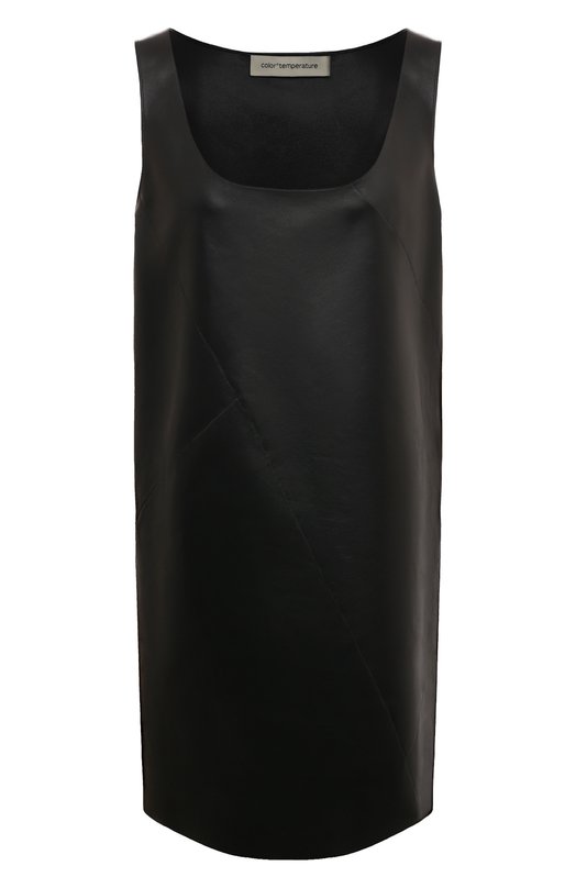 женское кожаные платье color temperature, черное