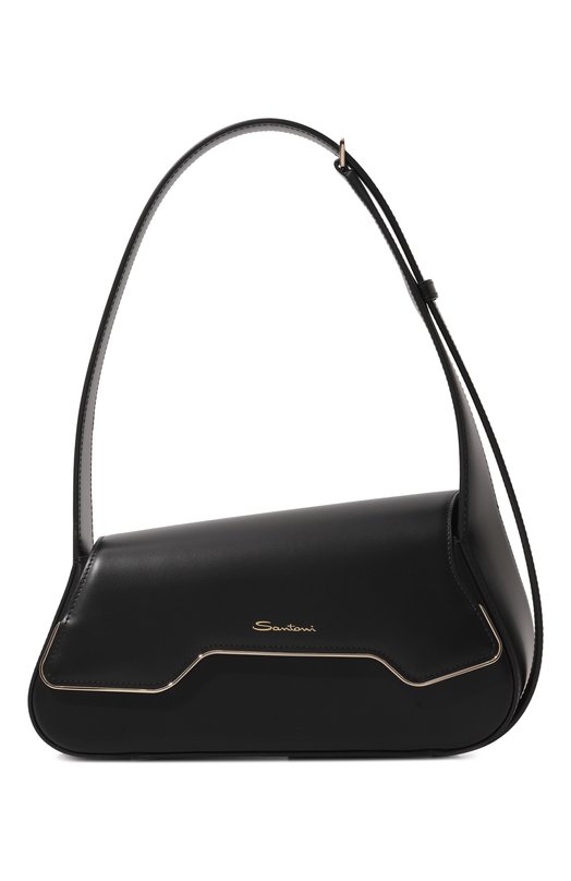 женская кожаные сумка santoni, черная