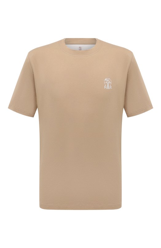 мужская футболка brunello cucinelli, бежевая