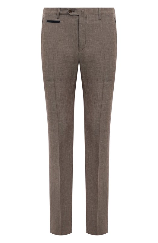 мужские шерстяные брюки corneliani, коричневые