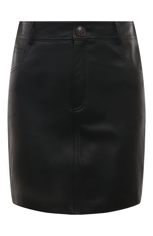 женская кожаные юбка simonetta ravizza, черная