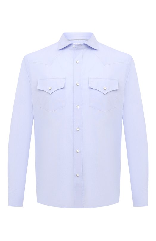 мужская рубашка brunello cucinelli, голубая