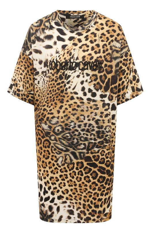 женское платье roberto cavalli, леопардовое