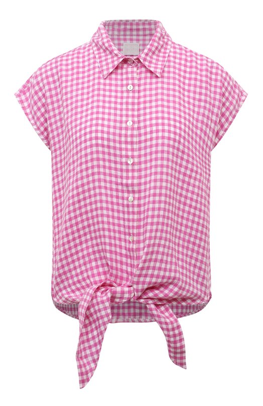 женская рубашка 120% lino, розовая