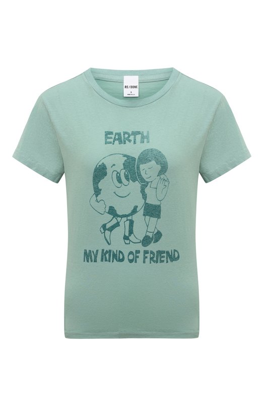 женская футболка с принтом re/done, зеленая