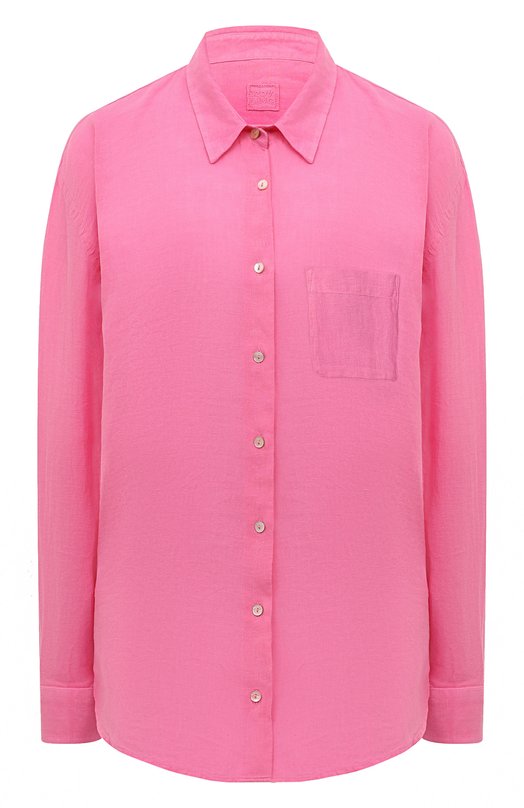 женская рубашка 120% lino, розовая
