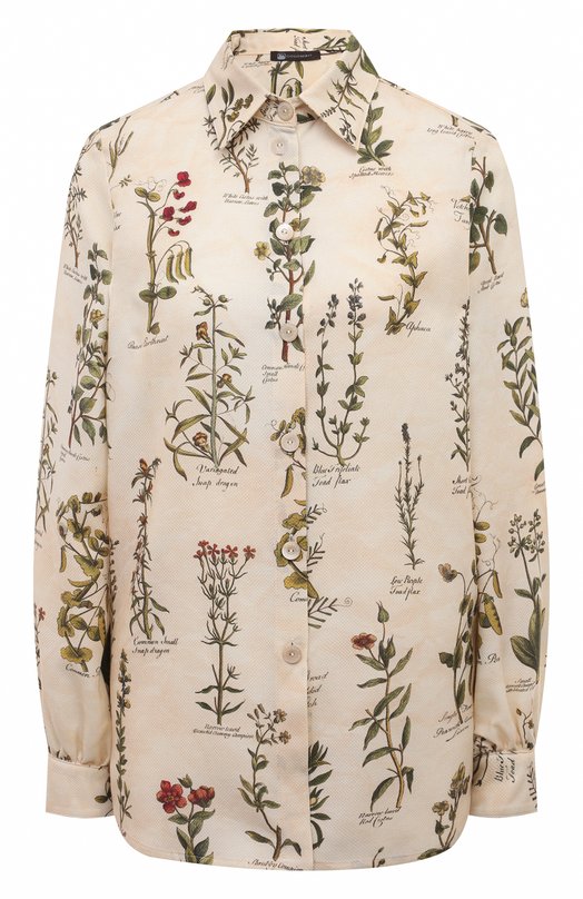 женская шелковые блузка colombo, бежевая