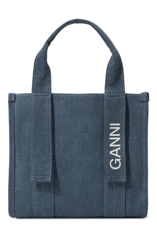 женская сумка-шоперы ganni, синяя