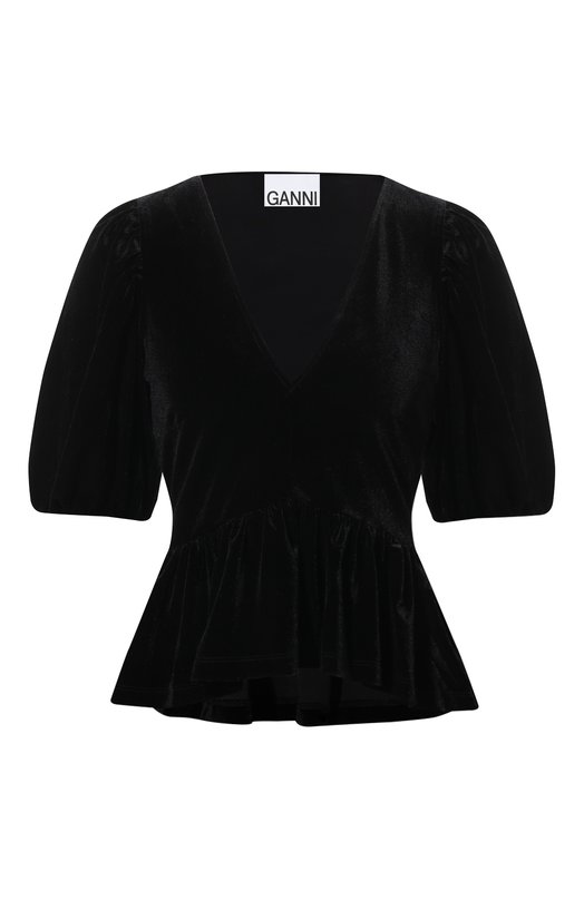женская блузка ganni, черная