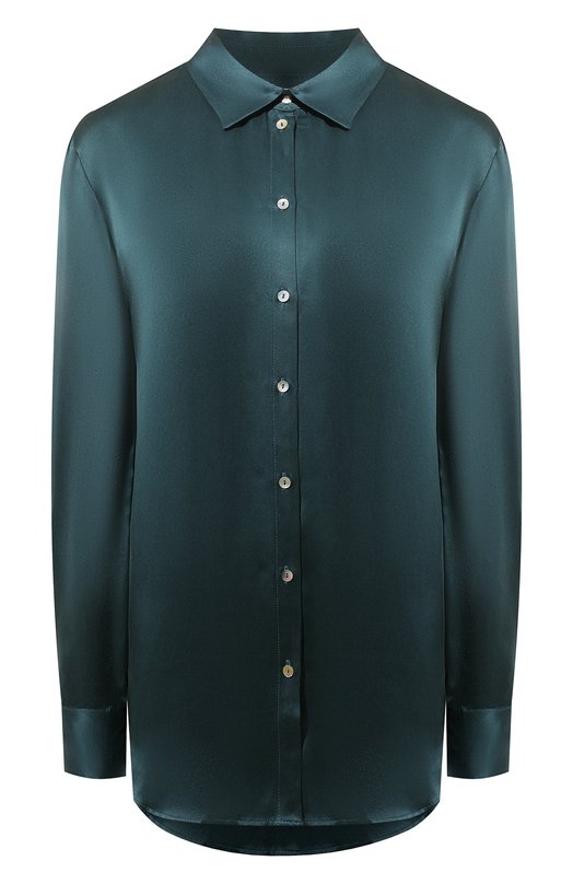 женская шелковые блузка asceno, зеленая