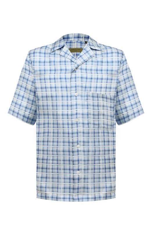мужская шелковые рубашка corneliani, голубая