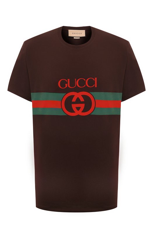 мужская футболка gucci, коричневая
