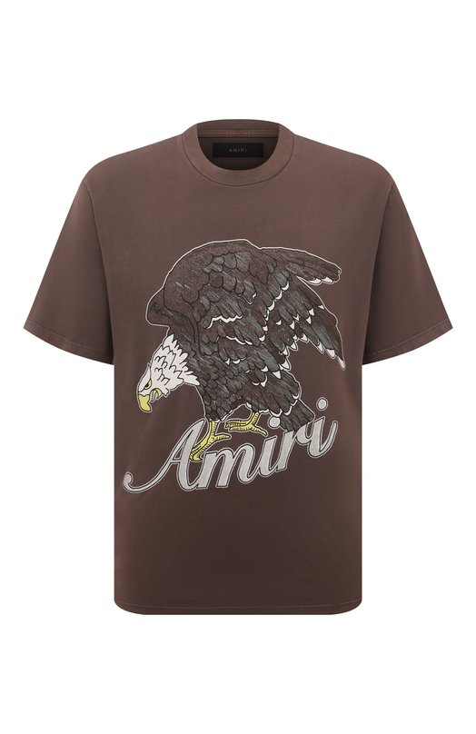 мужская футболка amiri, коричневая