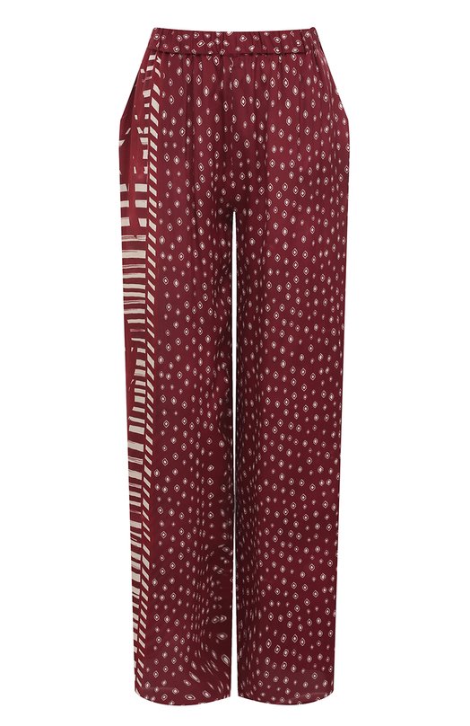 женские шелковые брюки antonelli firenze, бордовые