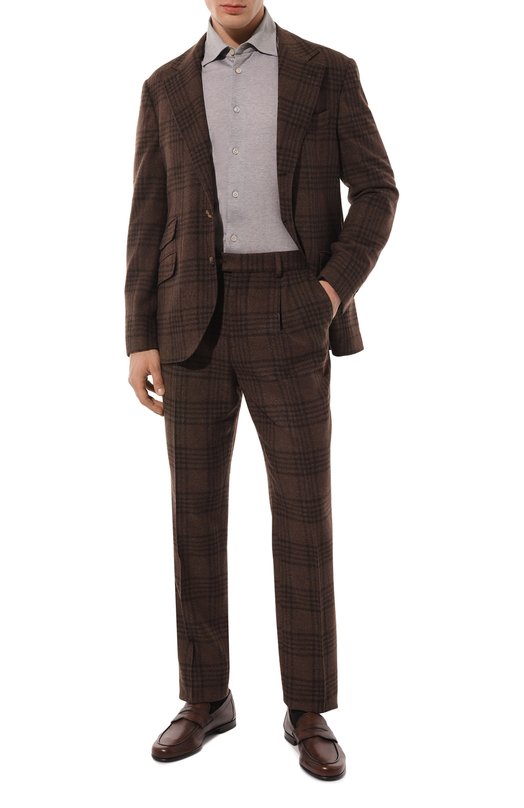 мужской костюм brunello cucinelli, коричневый