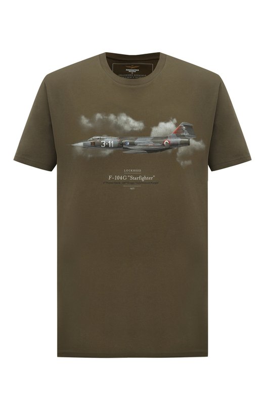 мужская футболка aeronautica militare, хаки