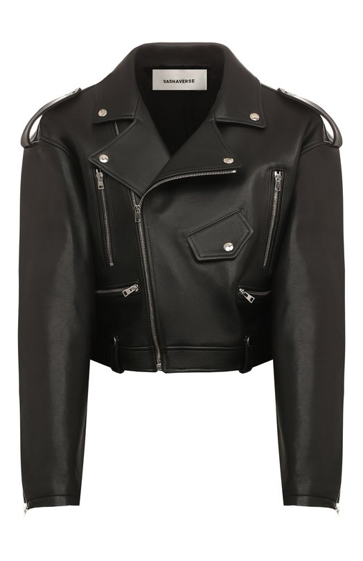 женская кожаные куртка sashaverse, черная