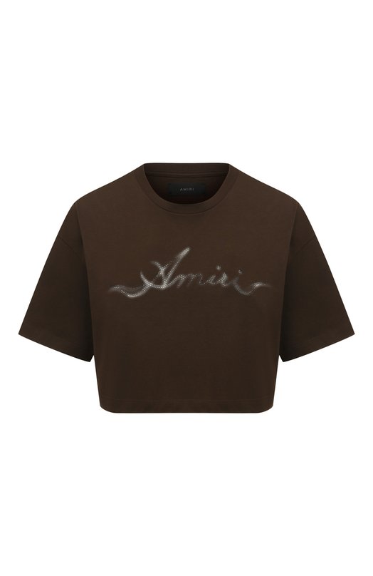 женская футболка amiri, коричневая