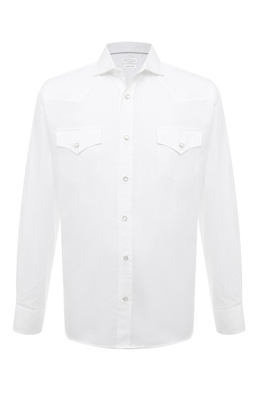 мужская рубашка brunello cucinelli, белая