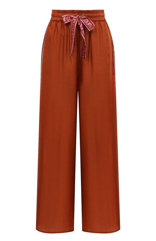 женские шелковые брюки zimmermann, коричневые