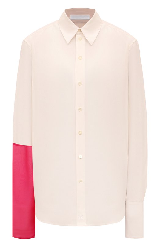 женская шелковые блузка helmut lang, розовая